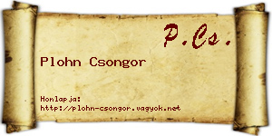 Plohn Csongor névjegykártya